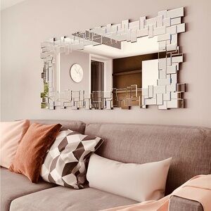 Full length decorative rectangle wall mirror